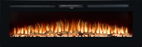 Adam Orlando Inset/Wall Mounted Electric Fire, 60 Inch