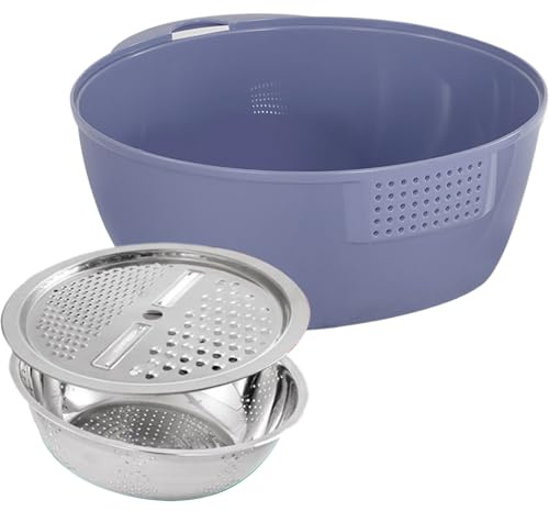 Bol à râpe multifonctionnel, saladier empilable, passe au lave-vaisselle, bac d'égouttement pour cuisine, préparation des aliments, riz, salade, restaurant, maison | pour la maison et le restaurant