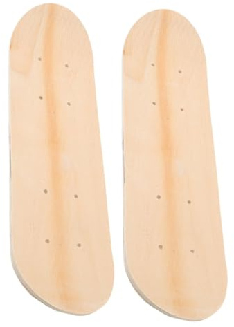Skateboard Teile 2 Stück, Leeres Selbstgemacht Skateboardbrett | Beige Oberfläche, Einfach zu Bemalen, für Pinsel und Marker, Zwei Stück, Kunstklasse, Junge Anfänger