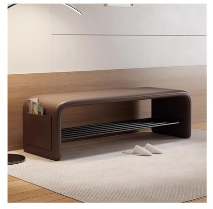 SDA287MZ Foyer Türhocker for Wechseln der Schuhe, Schuhschrank, Aufbewahrung, Zweizweckhocker, Schlafzimmer, einfache Nachttischbank for Sitzen Schlammraum(Coffee,Mittel)