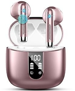 Cuffie Bluetooth 5.4, 2026 Nuovo 56Ore Auricolari Bluetooth Cuffie Wireless In Ear con 6D Stereo/4 ENC Mic,Cuffie Senza Fili Cancellazione Rumore Headphones Cuffiette Sport IP7 Impermeabili Earbuds