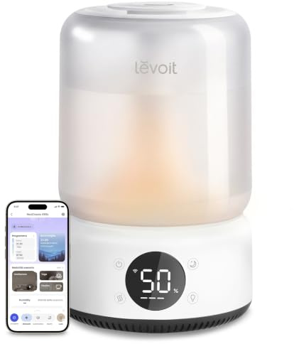 Levoit NeoClassic 450S leise für Schlafzimmer, 4,2 L Top-Fill, Reinweiß | 21 dB Humidifier, leicht zu reinigen, 42 Std. Laufzeit für Babys/Pflanzen, App-&Sprachsteuerung, Mehr Szenenmodus
