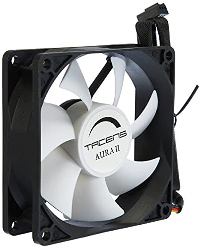 Tacens 3AURAII8, Ventilador Ordenador 8 cm, Ultrasilencioso, Antipolvo, Negro