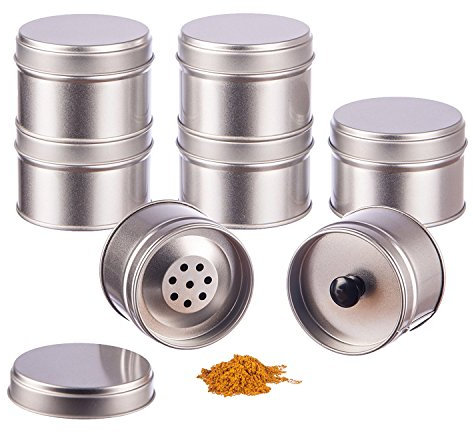 24er Pack kleine Gewürzdosen stapelbar mit extra Aromadeckel inkl. 24 Etiketten + 4 Streueinsätze | Höhe: je ca. 4,5 cm, Ø je ca. 6,4 cm | Dosen Material: Weißblech | BPA-frei und lebensmittelecht