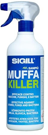 Sigill - Muffa Killer, Flacone Spray da 750 ml con Astuccio, Presidio Medico Chirurgico, Elimina Muffa, Funghi e Alghe, Efficace su Muri, Giunti, Balconi e Ambienti Umidi