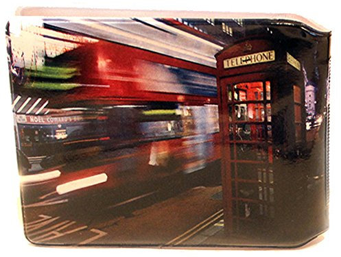 (80+ Designs) Bus Pass Wallet Credit Travel Rail Ticket Card Holder for Oyster Zip Business ID Card - Bifold - Party Bag Gift School Leaver (Bus Telephone)