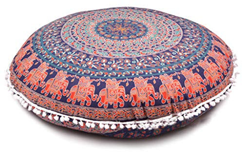 runde Sitzplätze Mandala Kissen, Meditation Kissenbezug, Handgemachte Kissenbeilage, runde Mandala Kissen