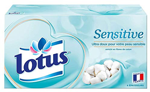 Lotus Sensitive - Boîte de mouchoirs - Lot de 12 ( 12 X 80 mouchoirs)