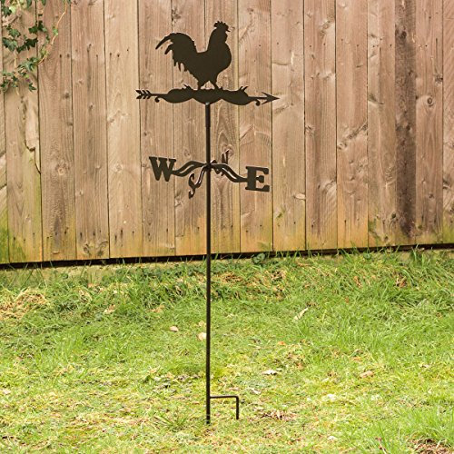 Antikas - Wetterhahn, Wetterfahne mit Erdspieß und Wandbügel, Windspiel für Wand und Boden