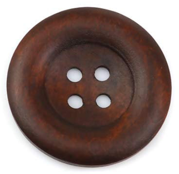 20 Stück edle Holzknöpfe Ø ca. 35mm rund 4 Loch kaffeebraun braun Holzknopf Knöpfe aus Holz zum annähen nähen basteln Bastelknöpfe Jackenknöpfe Mantelknöpfe scrapbooking