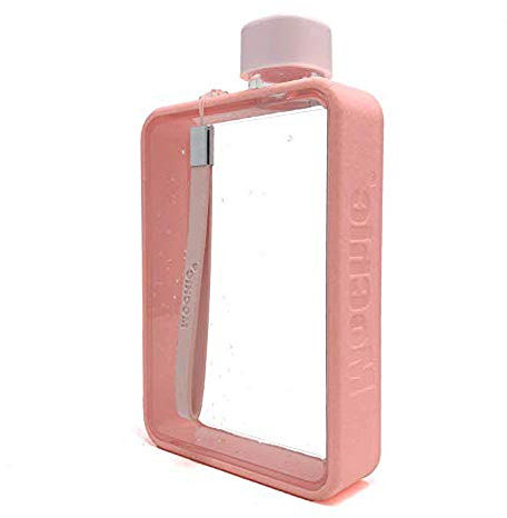 Mochic Eco-Friendly Sport cup outdoor cup Water Bott A5 Water Bottle Flat Portable Travel Mug Handbag Slim Cold 380ml (pink)