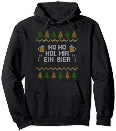Ho Ho Hol Mir Ein Bier Lustiges Ugly Christmas Weihnachts Pullover Hoodie