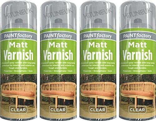 4 x 400ML Clear Varnish Professional Matt Finish Spray Wood Color Paint All Purpose