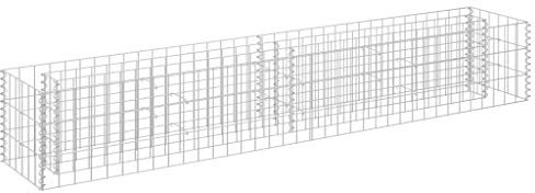 Festnight Gabion Jardin Mur Jardinière à Gabion Acier galvanisé 180x30x30 cm