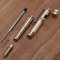 1/2 Stück massiver Messing-Stift mit einziehbaren Ersatzminen und Bolzen-Aktion, tragbarer, zarter 0,5 mm Signatur-Stift, 2 Farben, Kugelschreiber für Büro, Freund, mit Geschenk-Box