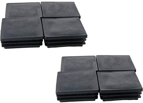 MroMax 50 mm x 50 mm (5 cm) tappi di plastica quadrati per corrimano scale Newel Guardrail tubo nero 8 pezzi