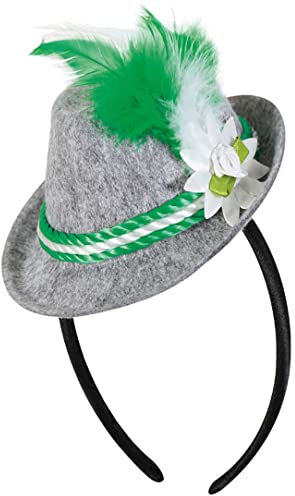 narrenwelt Hut Minihut Bayern Kordel grün mit Haarreif