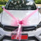 Décoration en Organza pour Voiture de mariée,Couple de Mariage,Voiture Grand n UD en Tulle N UD géant pour décoration de Voiture,Mariage,Nouvelle Maison,fête,Saint-Valentin,Voiture de mariée,Rose C