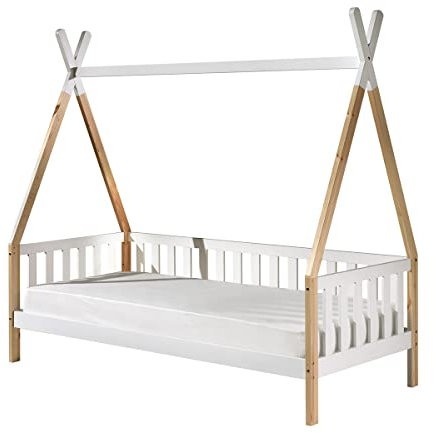 Vipack Bed, Kiefer, weiß, 90 x 200 cm