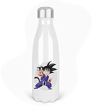Bouteille Gourde Isotherme Acier INOX - Blanc - 350 ML - Enfant - imprimé Illustration Manga Anime - France (N°16)