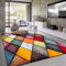 Paco Home Teppich Wohnzimmer Kinderzimmer Kurzflor Moderne 3D Optik Kariert Geometrische Muster, Grösse:80x300 cm, Farbe:Bunt 3