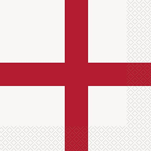 PMS Pack of 12 England Paper Napkins St George Supporter World Cup Six Nations Patriotic 3 Ply 33cm