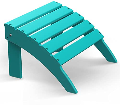 BRIOPAWS Adirondack - Pouf pieghevole Adirondack, 40 x 47 x 33 cm, in HDPE, per tutte le condizioni atmosferiche, poggiapiedi in plastica, per terrazza, cortile, patio, esterno, piscina, portico