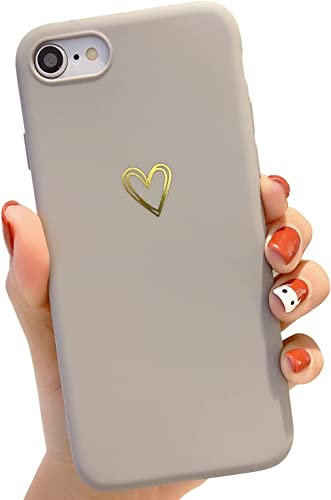 ZTUOK Mobile Phone Case Compatible with iPhone 6/6S Case Girls Cute Heart Protective Case with Camera Protection Shockproof Ultra Thin Silicone Soft Liquid Silicone Case for iPhone 6/6S 4.7 Inch
