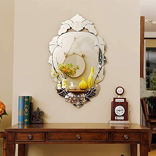 Modren Art Dekorativer venezianischer Wandspiegel, klares Design, Spiegel für Zuhause, Hotel, Schlafzimmer, Badezimmerspiegel, schön/W 60 cm