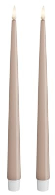 Deluxe Homeart Indoor Flameless LED Dinner Candle - Set of 2 - with Real Flame™ Technology - Battery Powered Candle (28 cm, Rose)