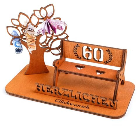 I LOVE MOM Geldgeschenk Geburtstag Holz,Selber Machen Holz-Schild Gästebuch,DIY Dreidimensionale Bäume Sitzbank Deko Zahlen für Geschenke,Hochzeiten,Partys,Geburtstage,Jubiläum (Y60)