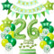 Luftballons 26. Geburtstag Grün Dekoration, ballon 26 Geburtstag Mann deko Grün Tortendeko 26 Jahre Mann Geburtstagsdeko 26 Geburtstag Mann Frauen deko Grün Deko 26. Geburtstag Männer Grün Ballons