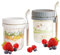 Iceten 2-Pack Overnight Oats Jar, 10 oz Mason Jars with Lids and Spoon, Portable Reakfast Jars, Glass Airtight Jars with Measurement Marks for Milk, Cereal, Fruit(White,grey)