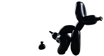 Grotekom Ballon Hund Mini Poop Hund Dekoration Desktop im Wohnzimmer Kunst Tier Kleine Statue Bücherregal Niedliche Welpe Dekor (Schwarz)