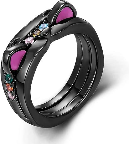 Hapour 925 Sterling Silber Ringe für Frauen, Ewigkeit Stapelring CZ Herz Kreuz Hochzeit Jahrestag Versprechen Verlobung Statement Ring Tier Katze Blume Biene Gänseblümchen Ring Geburtstag Weihnachten