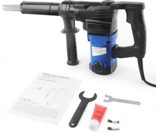 SWANSOFT 1100W High-Power Pistol Grip Needle Scaler, Industrial Grade Needle Scaler for Removal of Rust, Weld Slag and Paint, Electric Needle Scaler