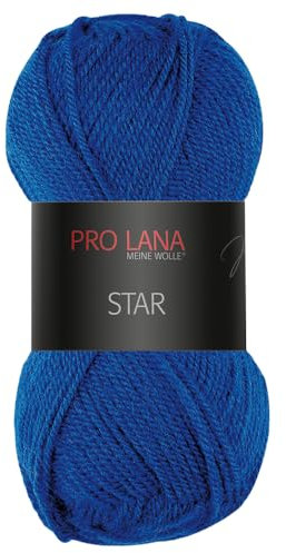 Frida's Wollhaus Pro Lana 50 g Star Stricken Häkeln Wolle Garn weich pflegeleicht 39 Farben (51 | Royalblau)