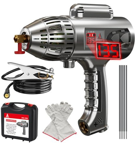 AIRMEIMEI Welding Machine 110V, Handheld Welder Gun,135A ARC Digital Display, Weight 3.7Ib,Stick Welder,Portable Handheld Welder IGBT Inverter 𝟔 Variable Current Adjustment with Welding Tools