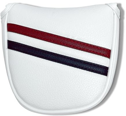 CRODE Golf Club Head Covers Premium Leather for Iron(9pcs/Set), Driver, Fairway Wood, Hybrid, Blade Putter, and Mallet Putter Cover Fit Most Brands (MalletPutter)