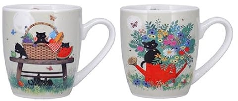 KIUB Set mit 2 Mini-Tassen – Motiv Kleiner Prinz sitzt auf seinem Halbmond – feines Porzellan und Höhe 7,5 cm – passende Box