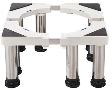 Waschmaschine Sockel, Verstellbare Waschmaschinen Untergestell Länge/Breite 42-68cm Höhe 23-26cm Sockel Bärenlast 250kg, Waschmaschine Sockel 8 Fuß für Trockner Waschmaschine Kühlschrank WeiB