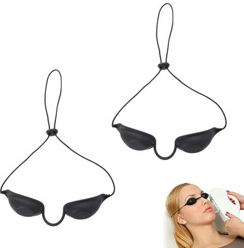 LZZEM 2Pcs Sunbed Goggles Plastics Sunbed Goggles Eye Protection Glasses Eye Patch Eyewear Laser Protection for Patients in IPL UV Infrared Therapy