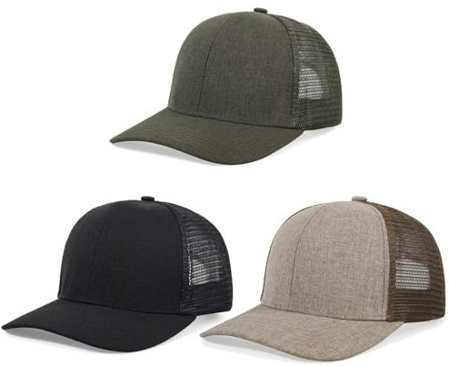 kozinu Unisex-Trucker-Mütze, blanko, Mesh, Snapback-Hut, Sport, einfarbig, Baseballkappe, verstellbar, taillierte Mütze, Kz-mash Braun-Grün-Schwarz, Einheitsgr��e