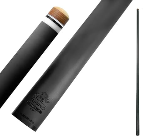 RHINO - 76.2 cm / TUBOLOC Carbon Pool Queue Single Shaft Tip 12.4mm Low Deflection Technology Ultra-Smooth, Easy to Control, Pro Taper