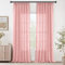 MIULEE Gardinen Vorhänge mit Kräuselband Schlaufenschal Voile Vorhang Modern Leinenoptik Halbtransparent für Wohnzimmer Schlafzimmer Schiebevorhang 2er Set Stores Rosa 225x140 cm
