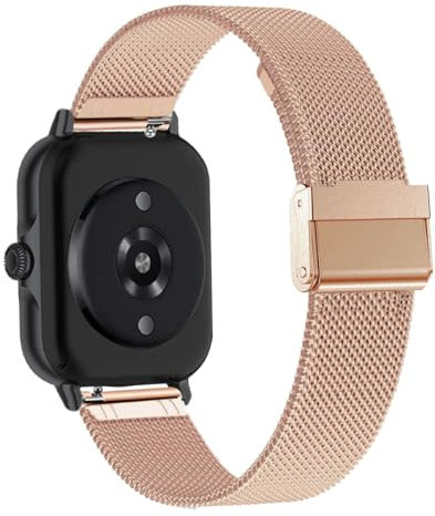 CUNUJIX Ersatz für Amazfit GTR Mini/GTS 4 Mini/GTS 4/GTS 3/GTS 2e/GTS 2/GTS Armband, Metall Masche Edelstahl Uhrenarmband Ersatzband für Amazfit Bip/Bip U Pro/Bip 3 Pro Herren Damen
