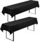 2 Stück Biertisch Tischdecke Universal für 50cm u.70cm Biertische Hussen für Biertisch Biertischhussen Blickdichte Biertisch-Husse Bierzeltgarnitur Waschbar Biertischdecke 100x250cm(Schwarz)