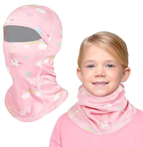 TAGVO Cagoule d'hiver Thermique pour Enfants 4-12Ans, Coupe Masque de Ski Cyclisme, Multifonction Coupe-Vent Cagoule en Chauffe-Cou Casquette Bonnet Polaire pour Garçons Filles Plein Air