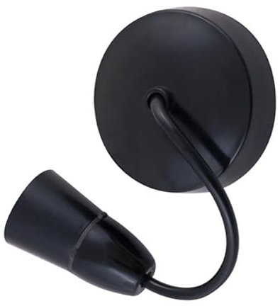 Black 6 Pre-wired Ceiling Pendant Rose & Lampholder Socket, E27 Bulb Fitting Set, 230V ~ 50HZ, 100W with a 6 inch Flex Cable Hanging Black Ceiling Light Lamp Shades, Bulb holder fixture