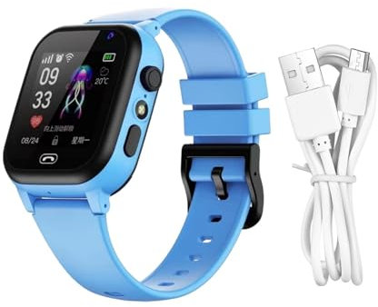 Generic Smartwatch per bambini: fitness tracker, orologio cellulare impermeabile con fotocamera, monitor della frequenza, giochi educativi e torcia, multicolore
